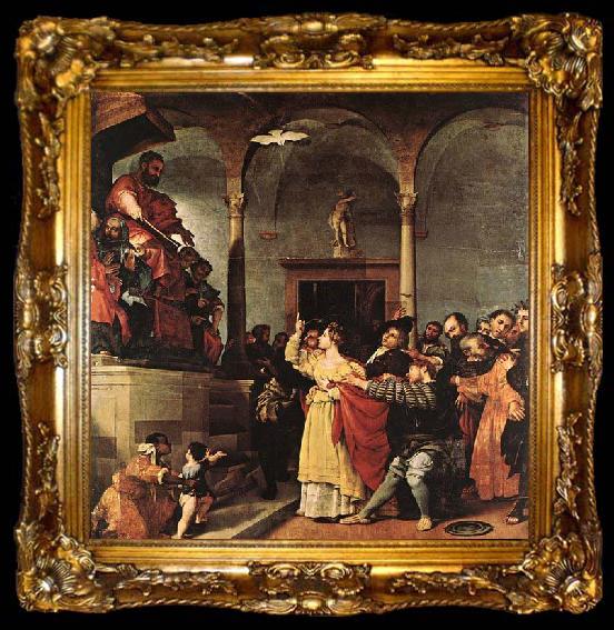 framed  Lorenzo Lotto St Lucy before the Judge, ta009-2